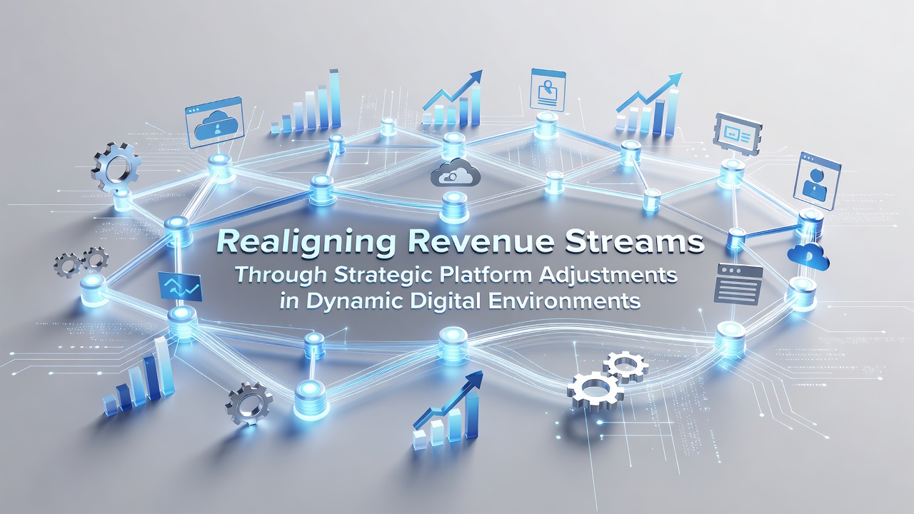 Digital platform interface demonstrating revenue stream adjustments with analytics dashboards and user segmentation tools